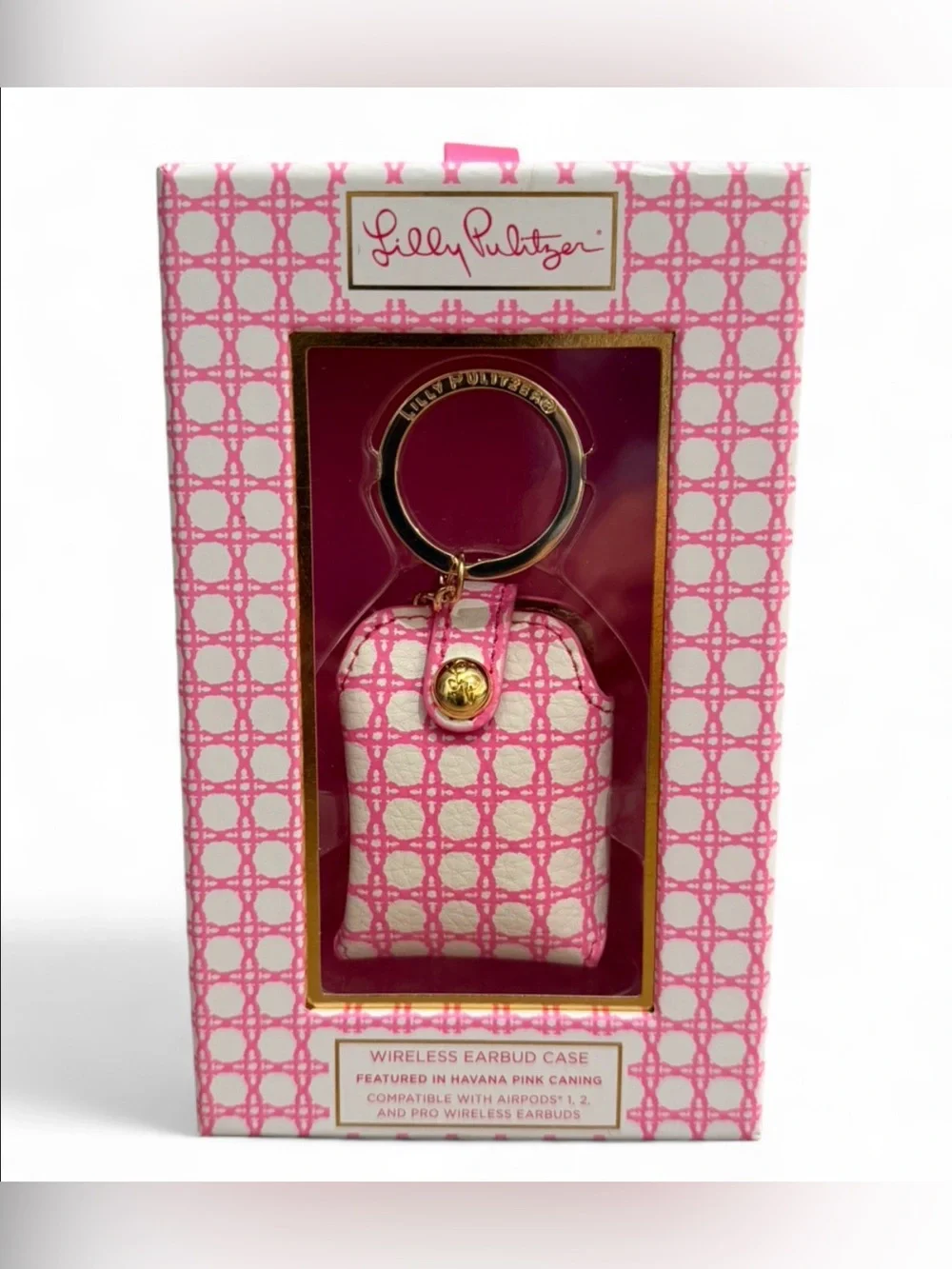 Not for sale: Lilly Pulitzer Havana Pink Wireless Earbud Case Keychain